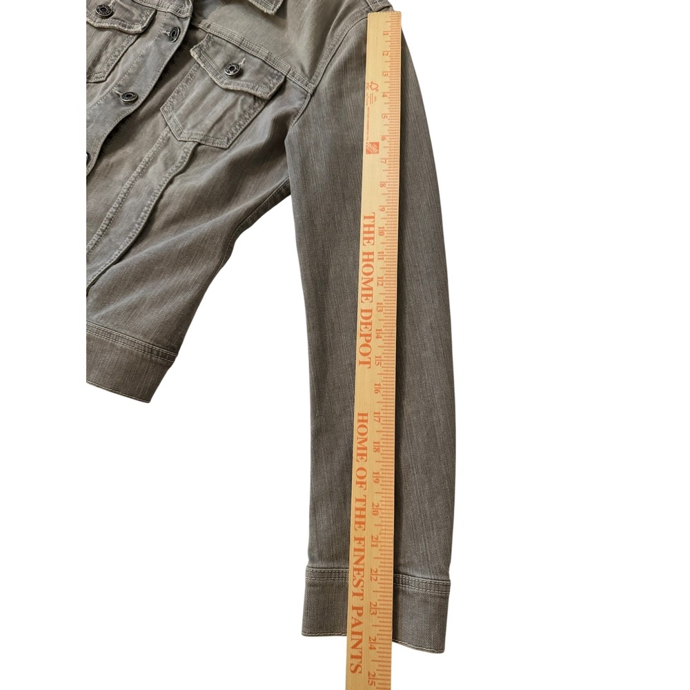 Hugo Boss Orange Mens Grey Denim Trucker Jacket Stretch Slim Fit Size M - Picture 7 of 13